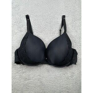Torrid black with black lace padded underwire bra 46d